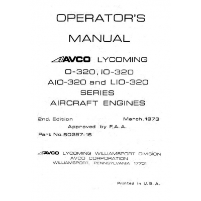 Lycoming 0 320 E3d Manual